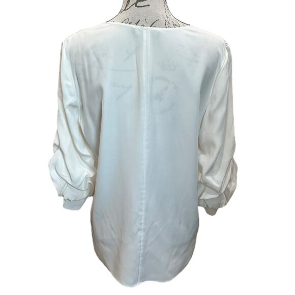 LAFAYETTE 148 Ruched Sleeve Silk Blouse - Picture 2 of 7